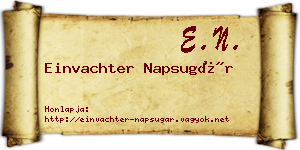 Einvachter Napsugár névjegykártya