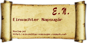 Einvachter Napsugár névjegykártya